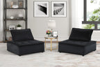 Aveline Black Velvet Lounge Chairs Set of 2.