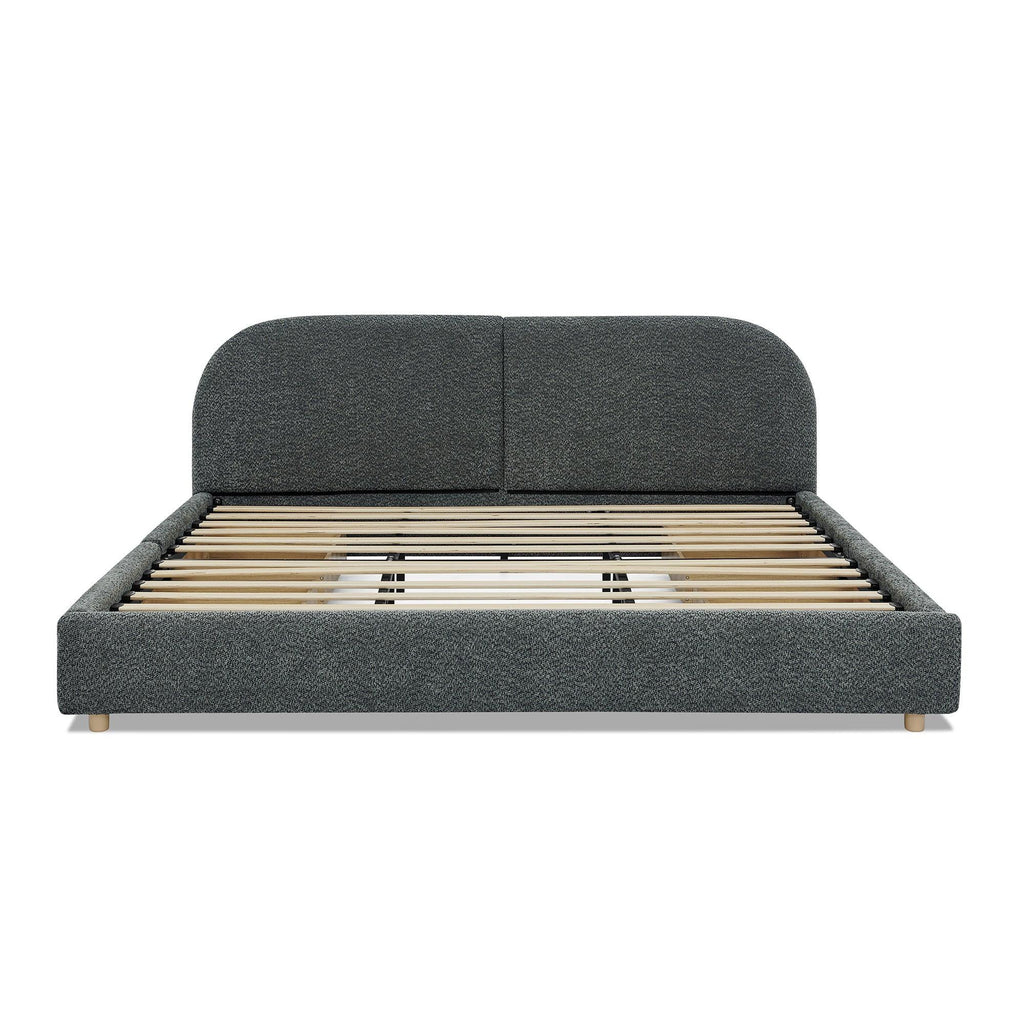 King Size Upholstered Bed Frame with Storage and Headboard.