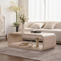 Modern Light Wood Coffee Table with Open Storage.