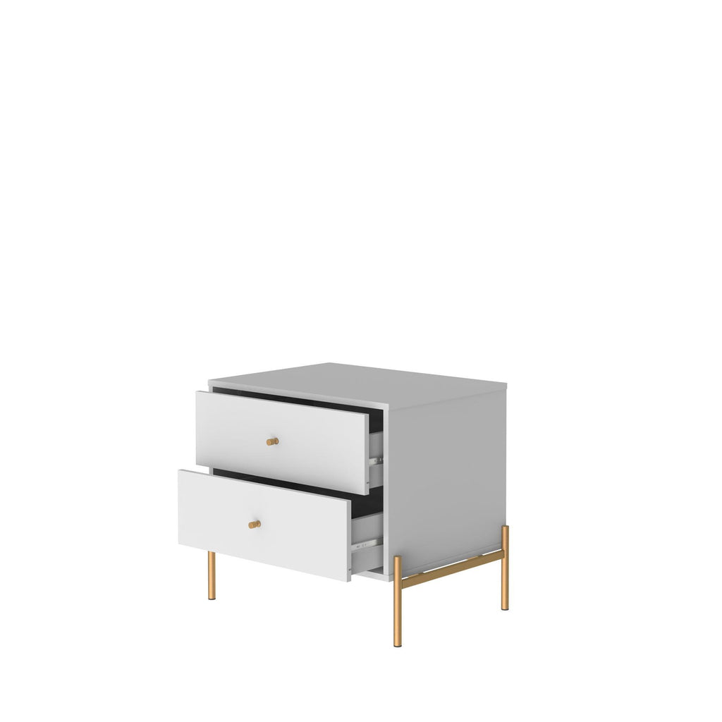Jasper 25' Nightstand in White (2-Drawer)