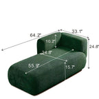 Upholstered Chaise Lounge - Green Foam & Spring Design.