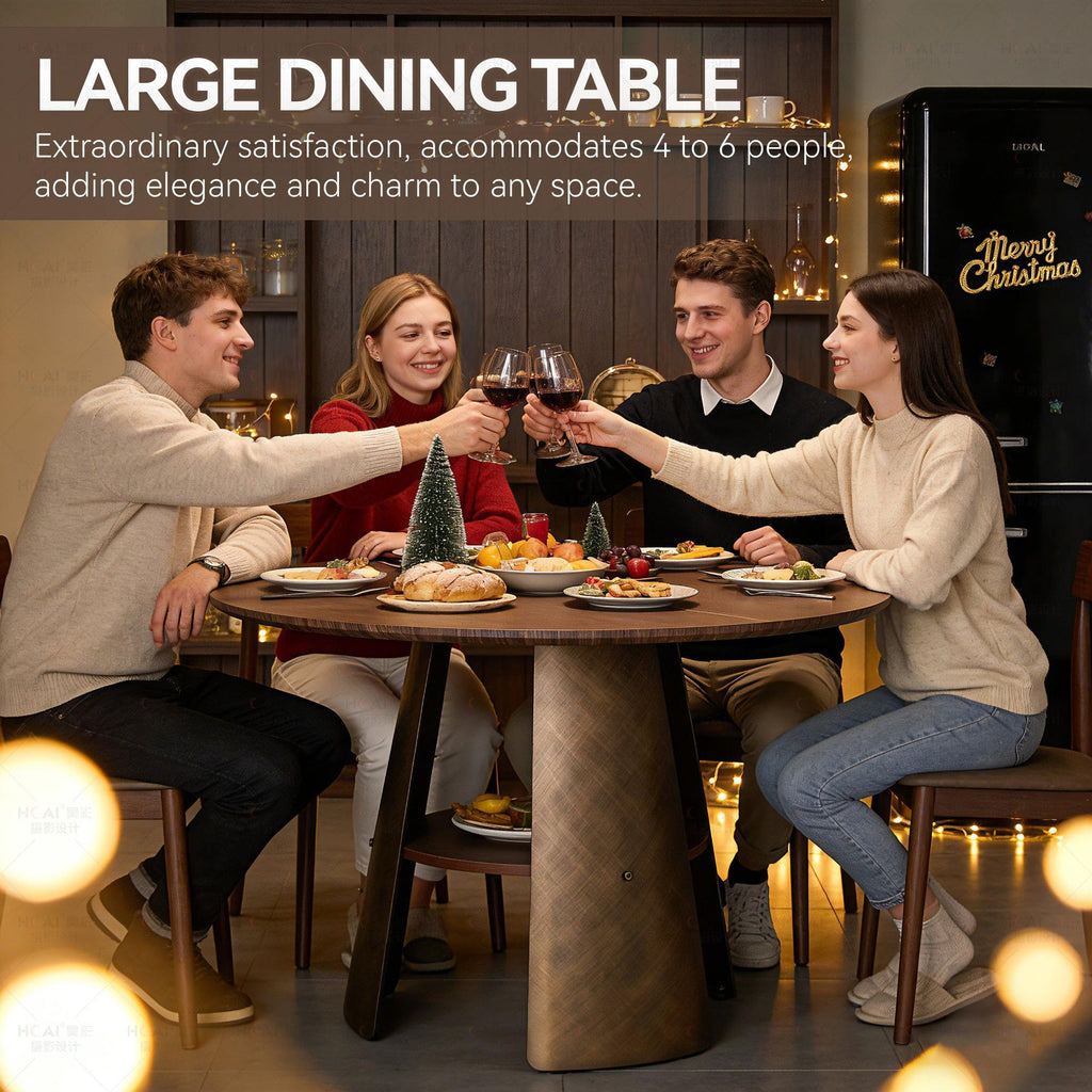 47.25 Inch Round Dining Table for 4-6 People.