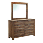 Rustic Natural Tone Dresser with Felt-Lined Drawers.