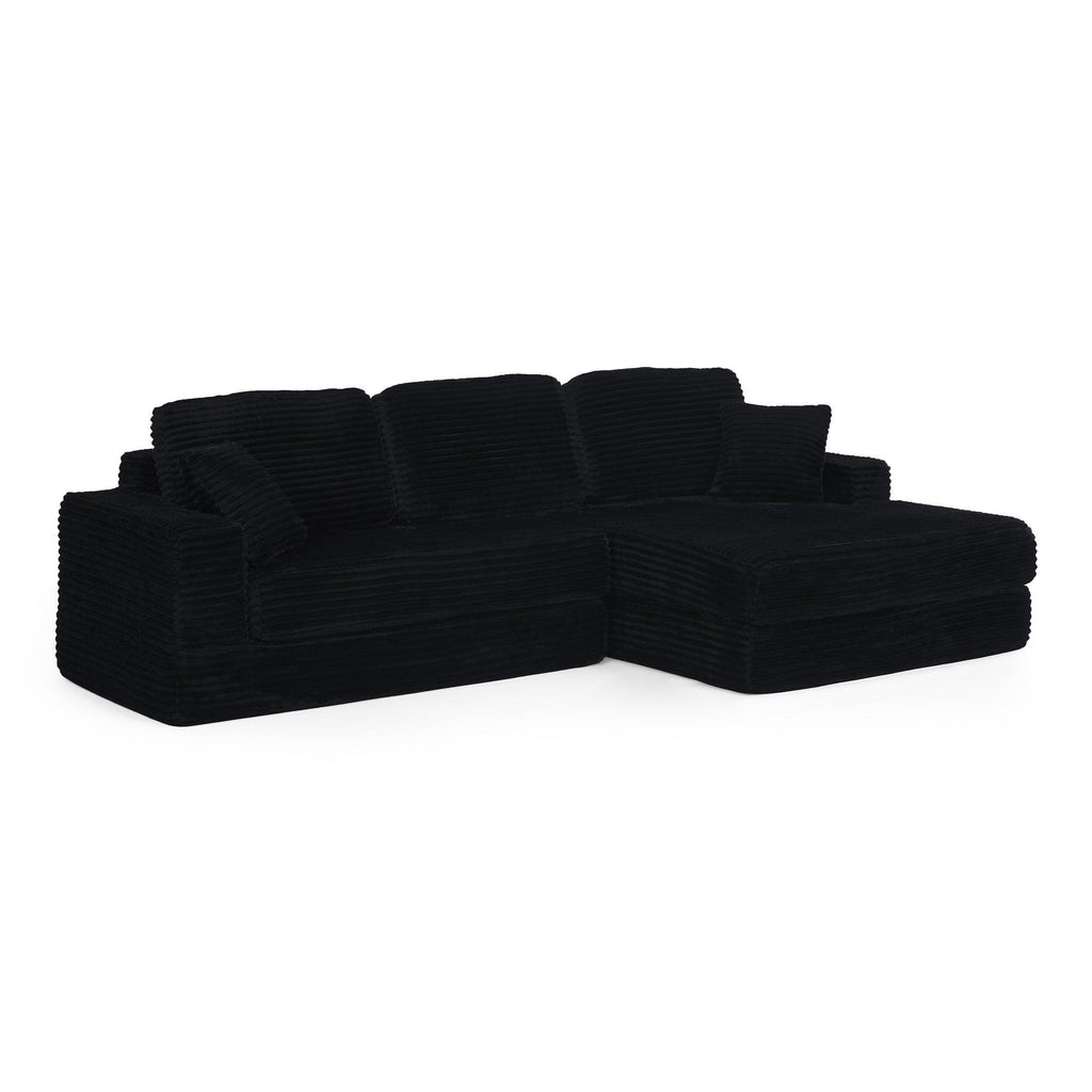 Modern Modular Sectional Sofa in Black.