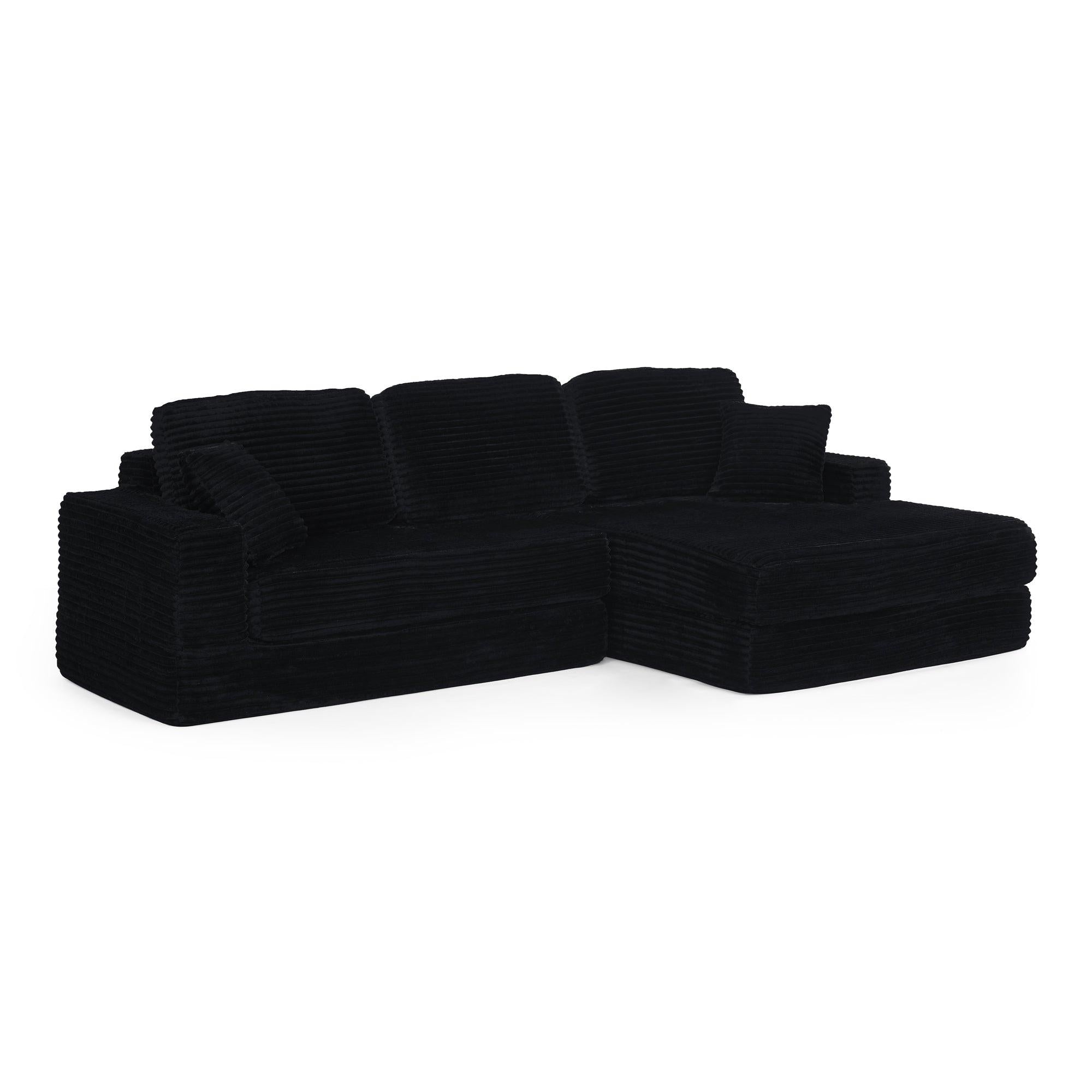 Modern Modular Sectional Sofa in Black.
