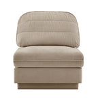 Celena Armless Chenille Accent Chair in Light Coffee