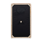 Underside of Knox 65' Modern Farmhouse Chaise Lounge Chair showing black fabric base and wooden frame construction details.