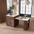 80-inch Expandable Kitchen Island with Dining Table.
