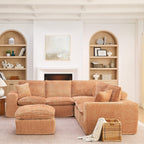 107'' Modern L-shaped Sectional Sofa with Moveable Ottoman.