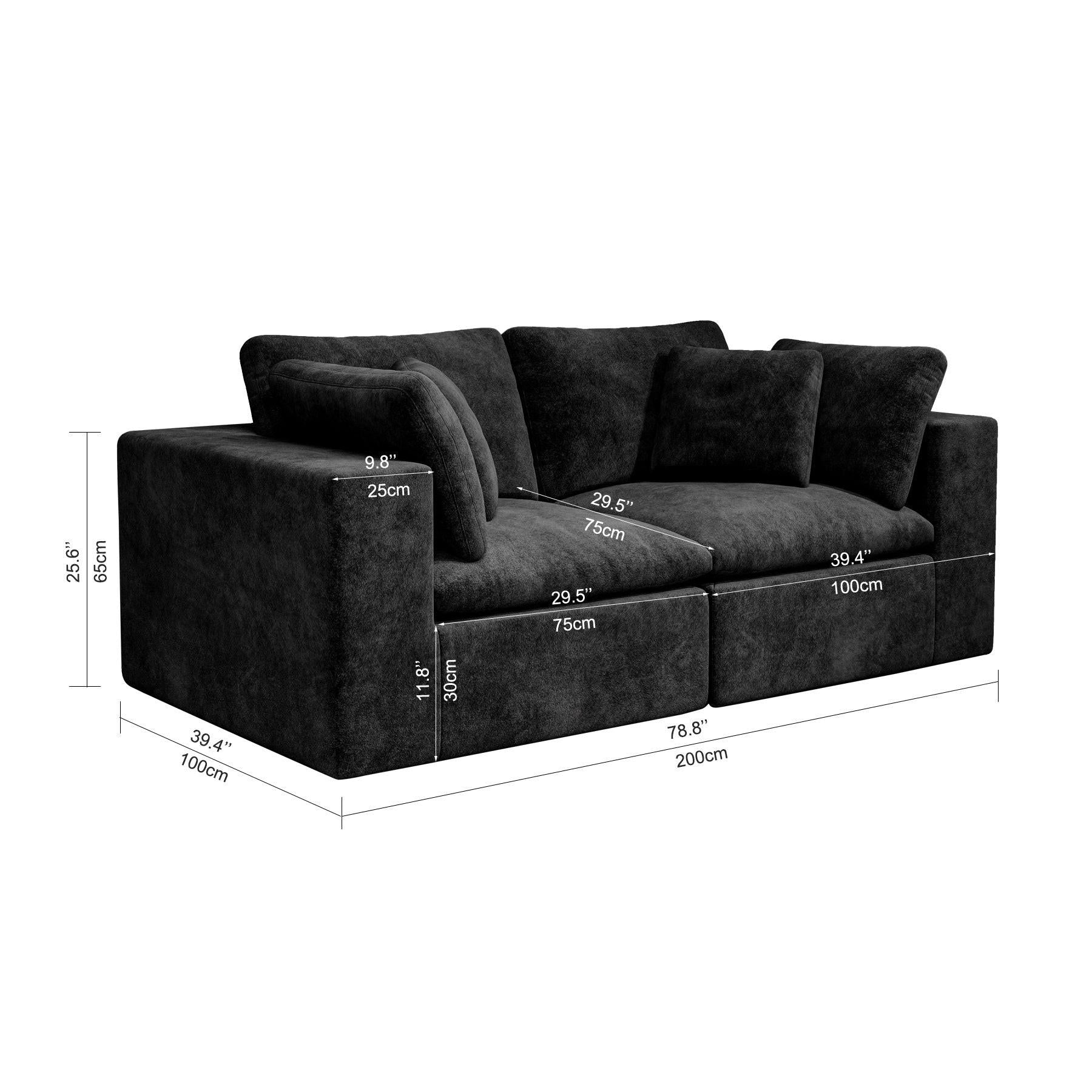 Modular Sectional Sofa Black - No Assembly Required Design.