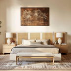 Capri Cane Platform Bed with Extended Headboard.