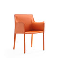 Paris Vegan Leather Side Chair in Coral
