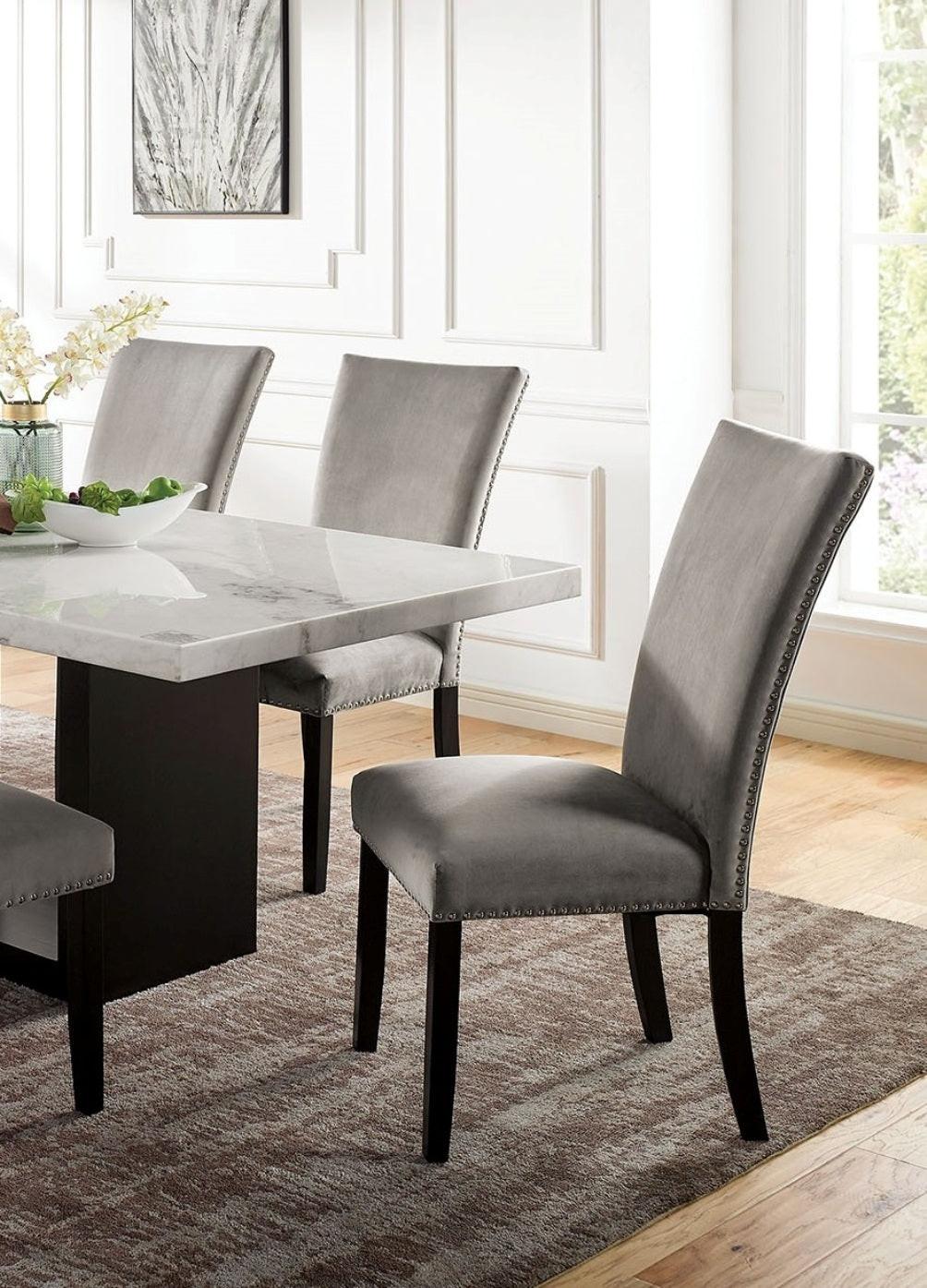 Marble Top Dining Table Set with 6 Chairs.