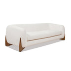 Alpine 90.5' Sherpa Sofa, Ivory White Boucle.