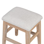 TREXM 4-Piece Dining Table Set for 3, Retro Kitchen Table and Chairs Set with 3 Storage Drawers, Ideal for Small Spaces (Natural)