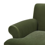 Alana Lawson Olive Green Velvet Sofa for Living Room.