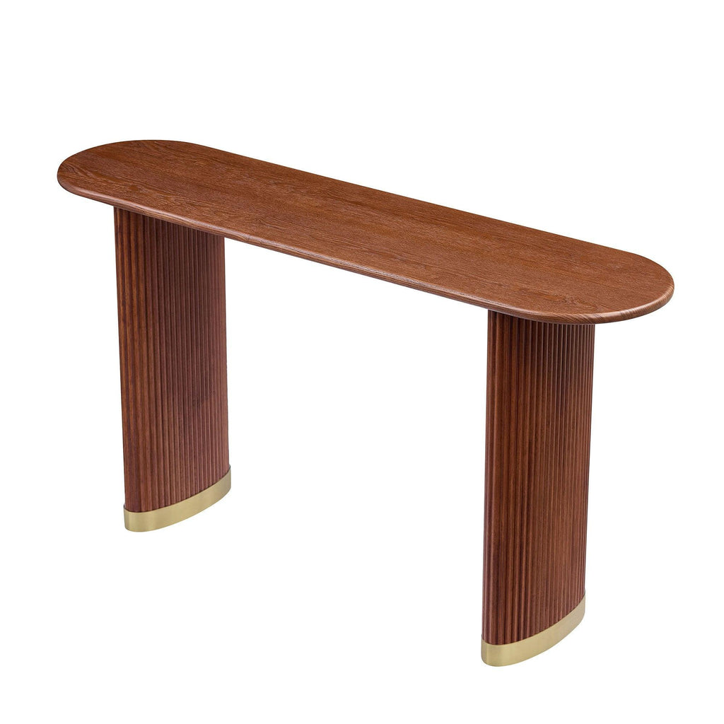 Narrow Console Table in Brown with Modern Design.
