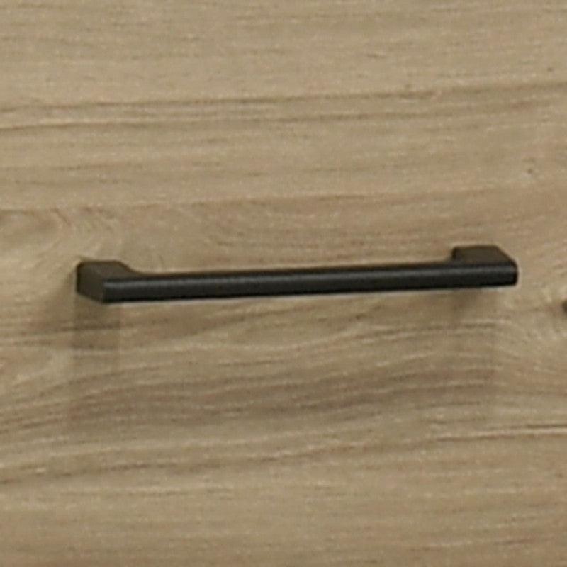 Light Oak 6-Drawer Dresser with Black Handles.
