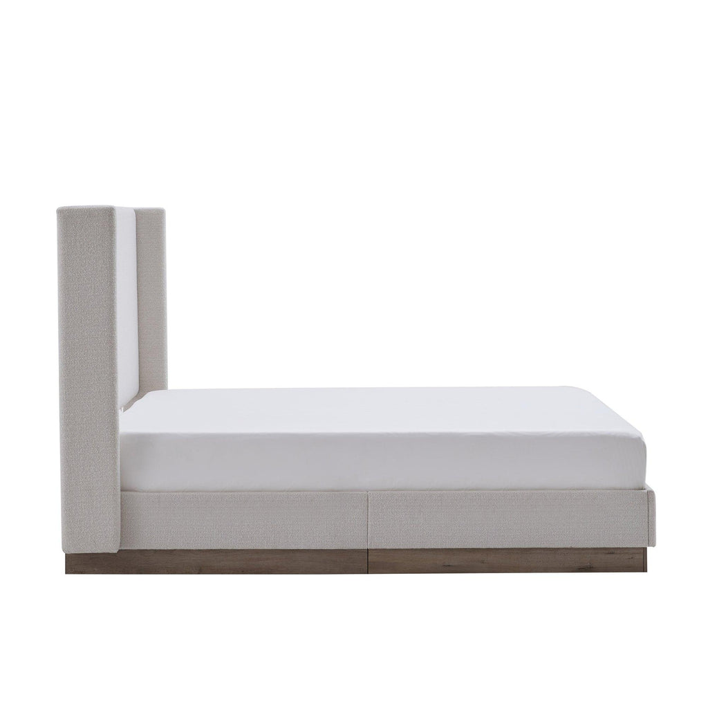 Hosford Minimalist Upholstered Wingback Bed - California King.