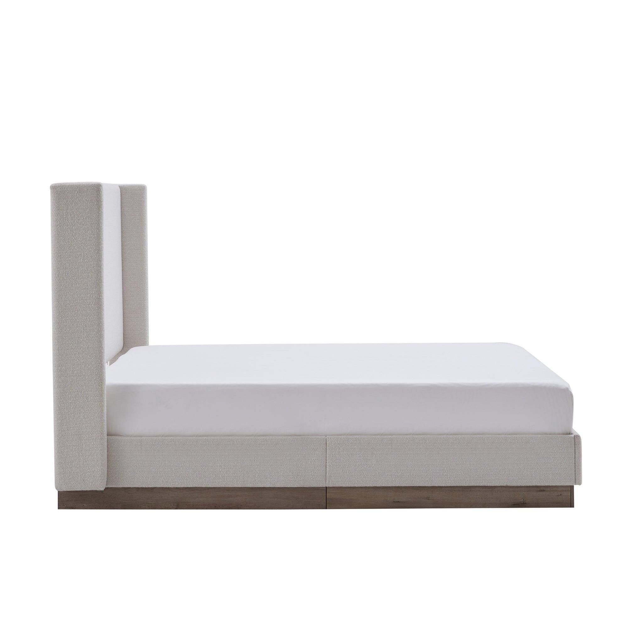 Hosford Minimalist Upholstered Wingback Bed - California King.
