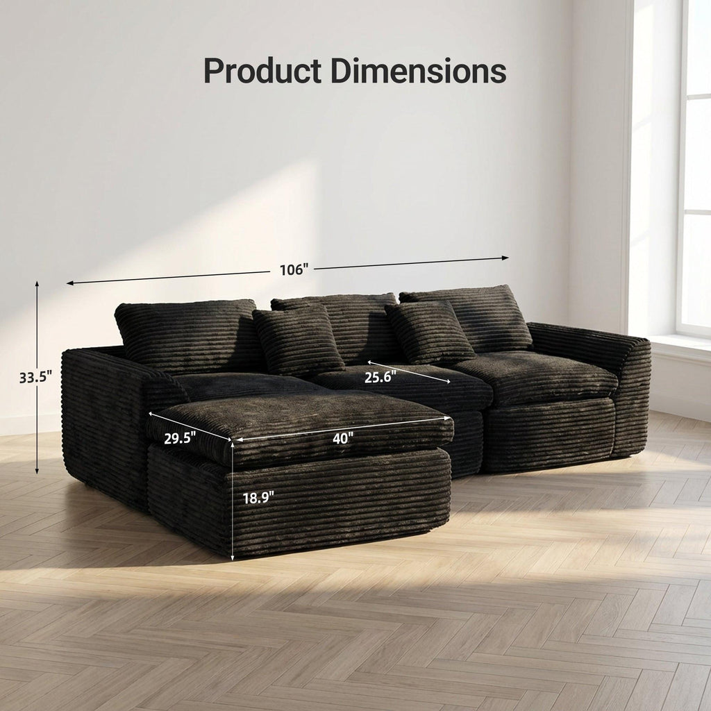 High-Resilience Boneless Sponge Sofa - Flexible Configurations.