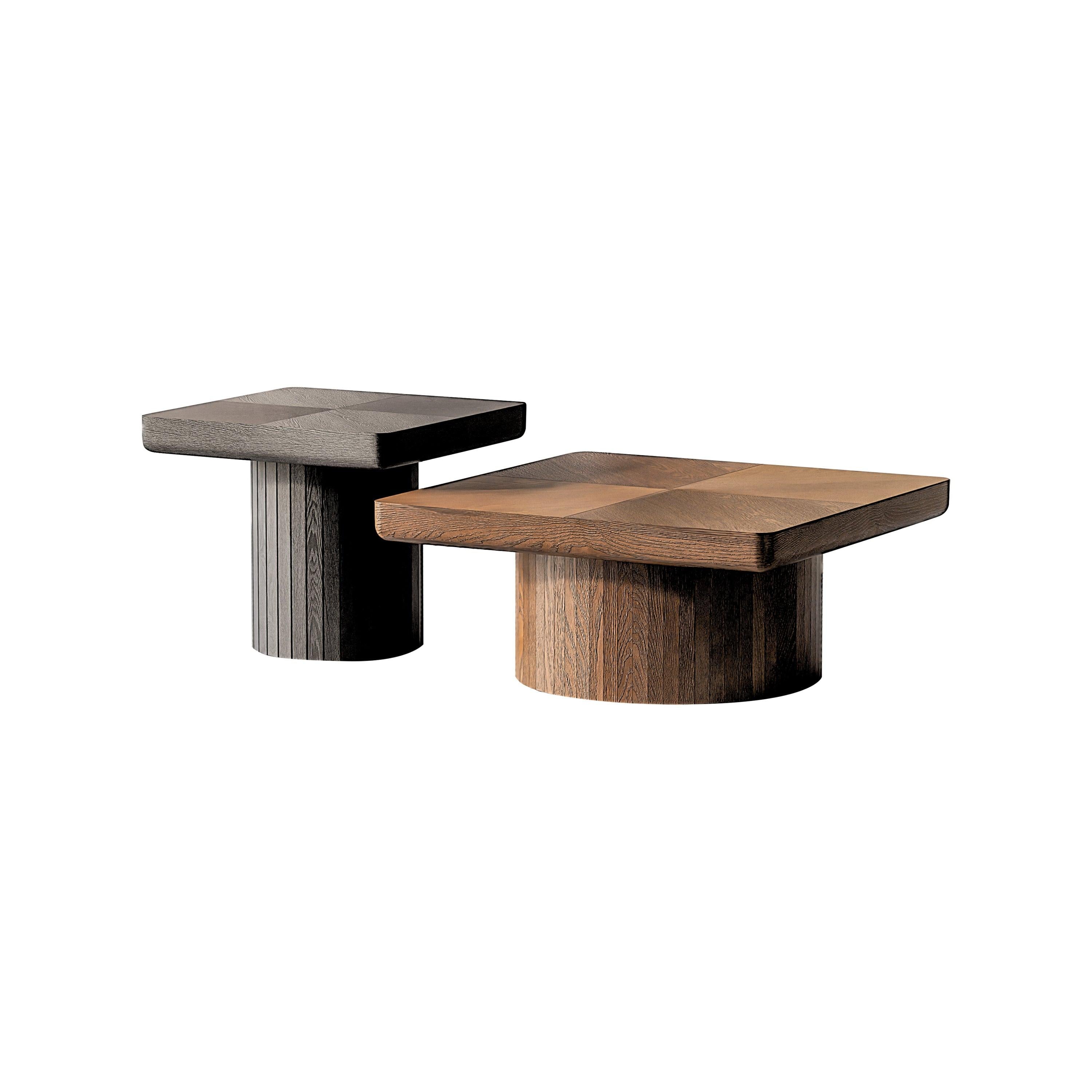 Wood Nesting Coffee Table Set for Versatile Living Room Use.