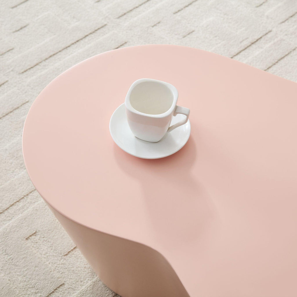 50 Inch Pink Fiberglass Coffee Table for Living Room.