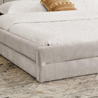 King Size Upholstered Bed Frame with Chenille Fabric.