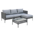 4-Piece Aluminum L-Shaped Patio Sectional with Waterproof Cushions