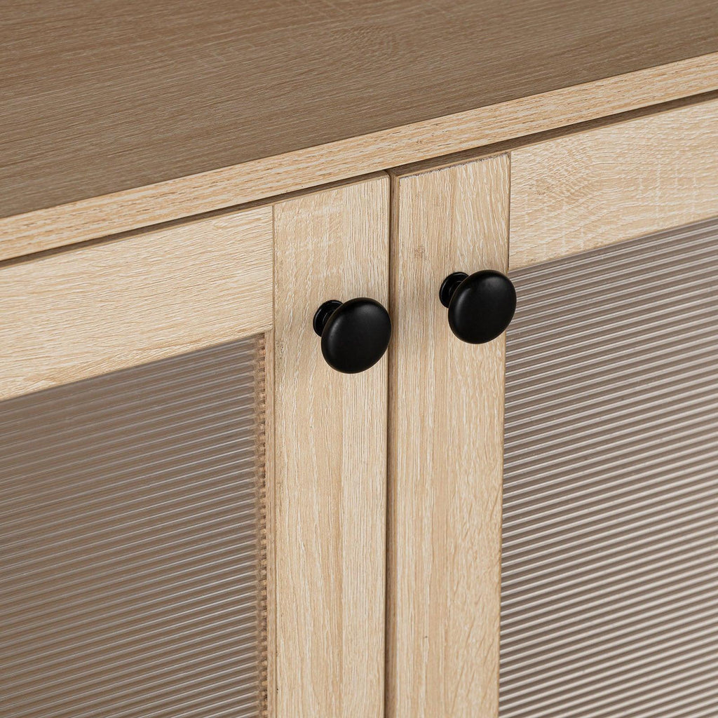 Mid-Century Modern TV Stand with Round Knobs.