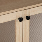 Mid-Century Modern TV Stand with Round Knobs.
