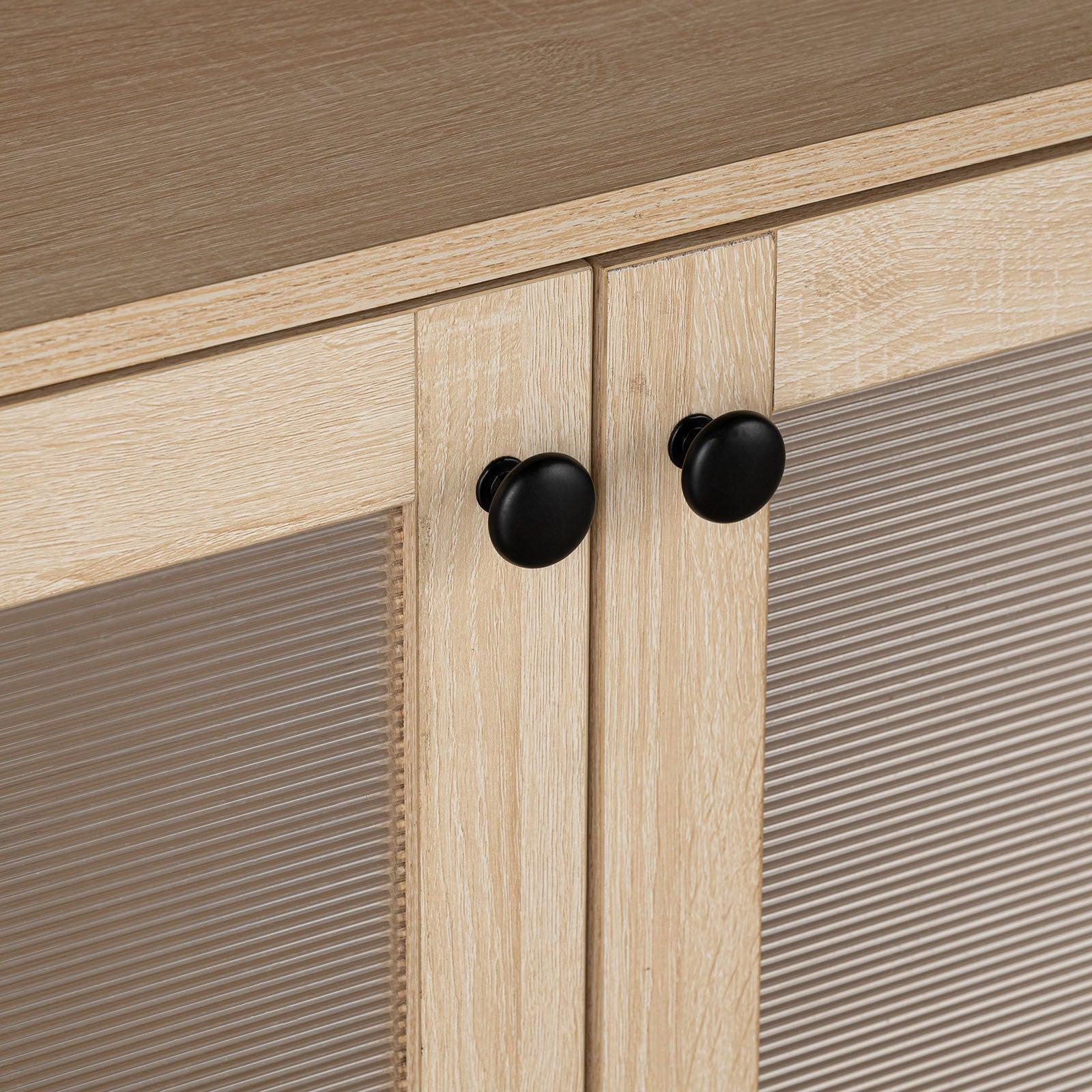 Mid-Century Modern TV Stand with Round Knobs.