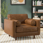 Morrison Mid-Century Modern Leather Arm Chair.