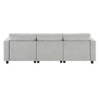 Back view of Chenille Modular Sofa - U-Shaped Couch with Storage displaying three modular sections and sleek design.