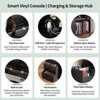 Eco-Friendly Record Player Stand - Black Vinyl Storage Cabinet.