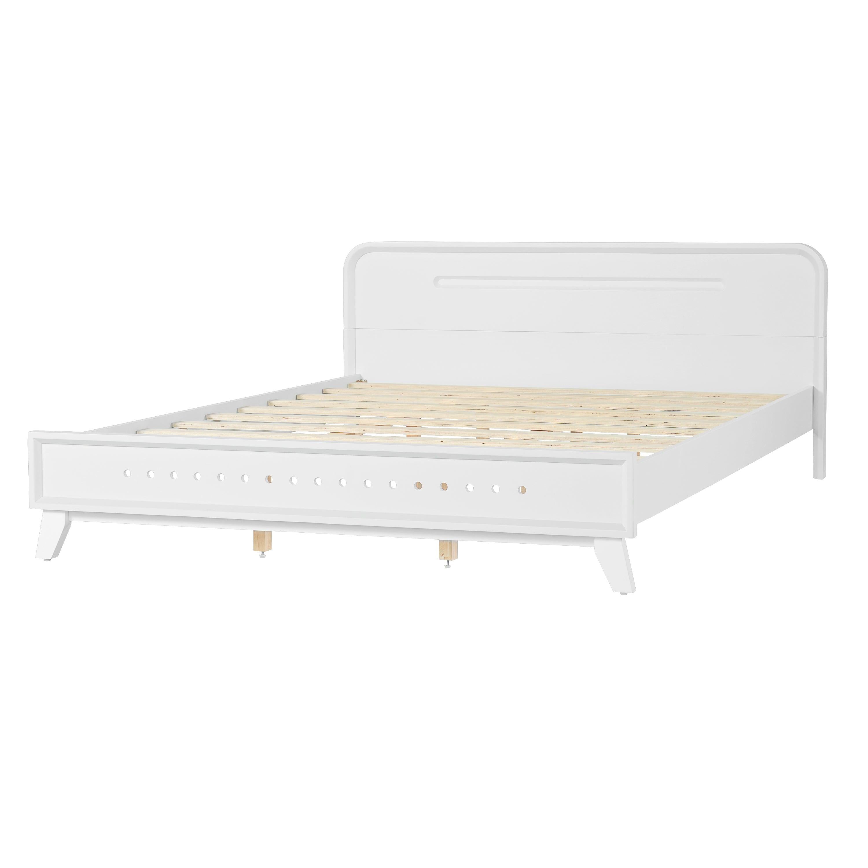 Pine Solid Wood Queen Size Bed - Durable & Elegant.