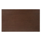 Top-down view of Modern Dining Set walnut finish table with a smooth, rectangular surface ideal for seating six comfortably.