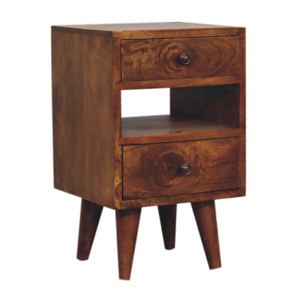 Solid Wood Mini Classic Multi Chestnut Nightstand