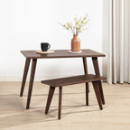 Capri 35.5' Solid Red Oak Wood Bench, Dark Brown Red Oak.