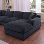 Celine Charcoal Corner Sectional Sofa with Chaise.