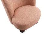 Pink Accent Chair for Living Room - Curved Back Boucle.