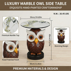Owl Accent Table - Art Deco Animal Statue for Livingroom.