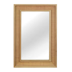 Rattan Solid Wood Frame Mirror for Home Decor.