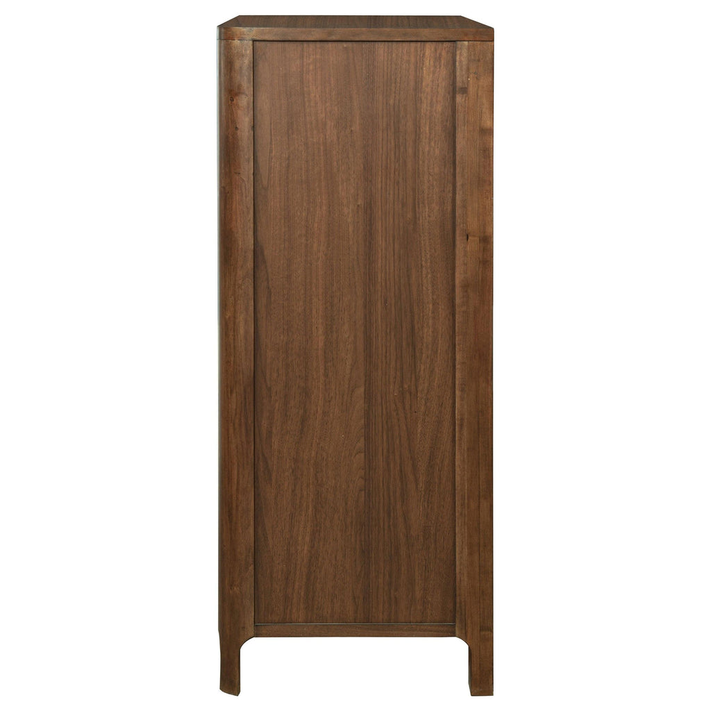 Verona Walnut 5-drawer Chest with Cedar Lined Drawers.