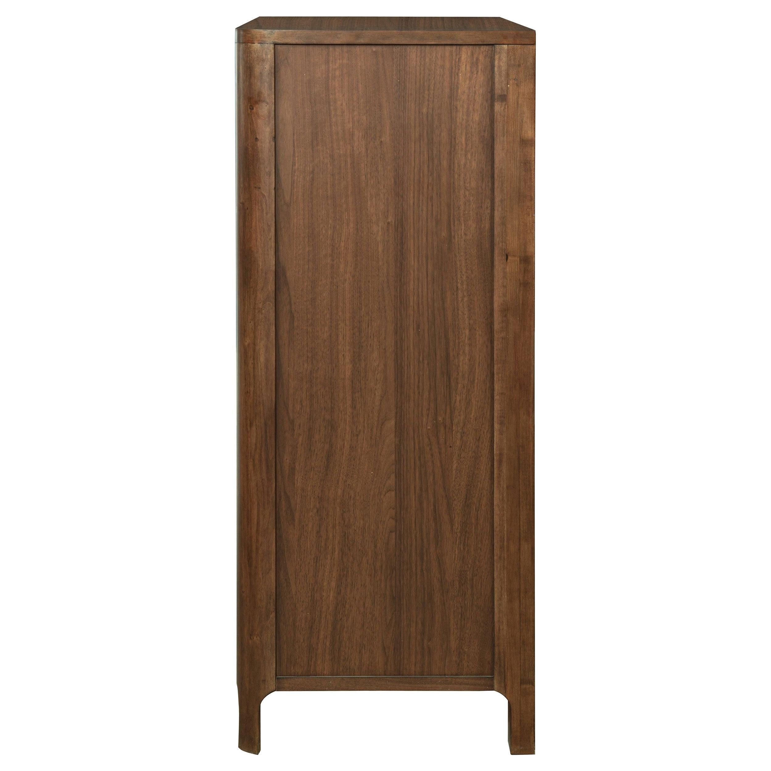 Verona Walnut 5-drawer Chest with Cedar Lined Drawers.