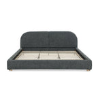 King Size Upholstered Bed Frame with Curved Headboard.