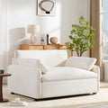 50-Inch Oversized Cream Chenille Single Sofa Chair with Deep Seat