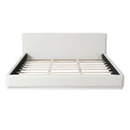 Stylish Upholstered King Size Bed in White.