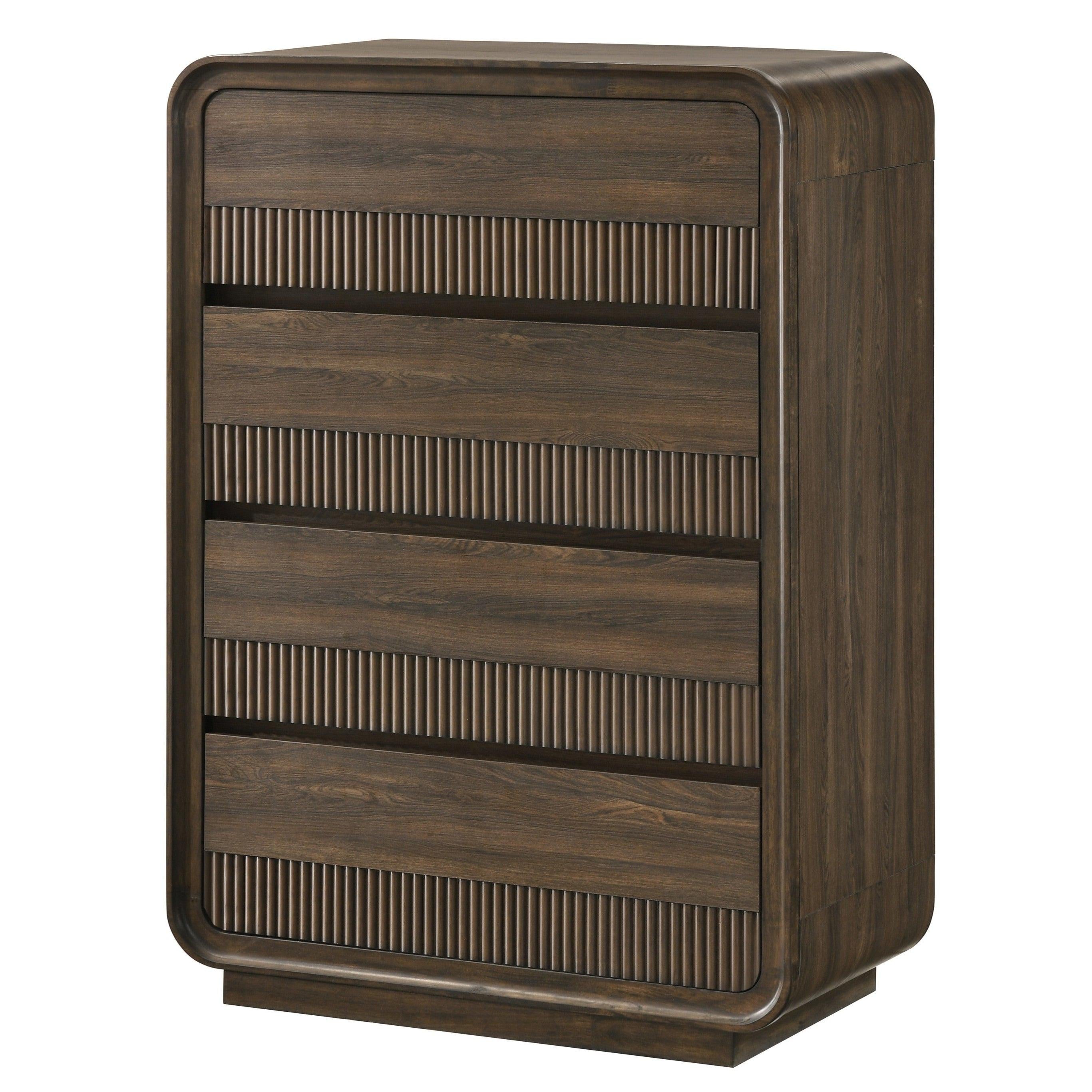 Mid-century Wooden Chest Storage with Five Drawers.