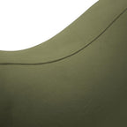Olive Green Queen Size Bed with Boucle Upholstery.